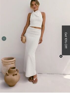 Words Of Wisdom Maxi Skirt White